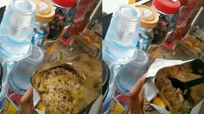 Lagi Jaga Warung, Wanita Ini Tunjukkan Lauk Makan Siangnya yang Unik