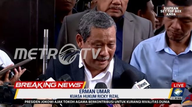 Erman Umar kuasa hukum Bripka RR (Ricky Rizal). (YouTube/metrotvnews)