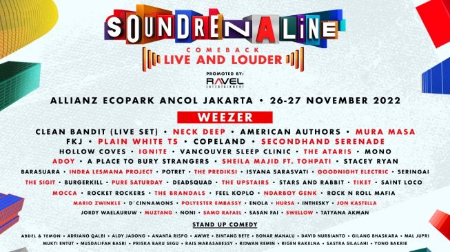 71 Performers Siap Hadirkan Pengalaman Tak Terlupakan  di Soundrenaline 2022