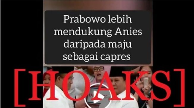 CEK FAKTA: Prabowo Subianto mundur demi mendukung Anies Baswedan jadi Capres 2024. (Facebook/Nicolas Djatikusumo)