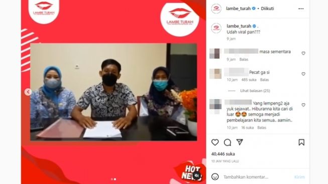 Oknum nakes RSUD Martapura Sumatera Selatan yang viral akibat live streaming saat pasien operasi caesar minta maaf dan diberhentikan sementara. (Instagram/@lambe_turah)