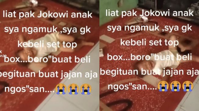 Bocah Nangis Ingin Nonton TV Tapi Tak Mampu Beli STB, Sang Ibu: Lihat Pak Jokowi