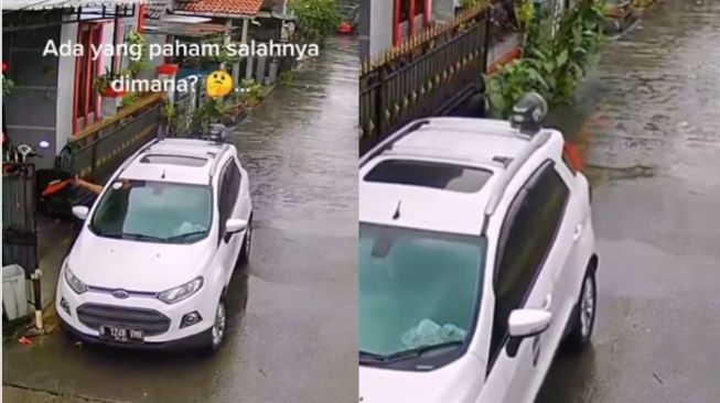 Terekam CCTV, Ada Penampakan Janggal di Mobil Ini