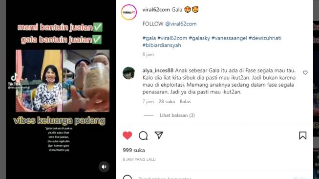 Haru, Akun Gosip Ini Unggah Video Gala Sky dan Vanessa Angel Bantu Oma Dewi Jualan: Gigih Banget