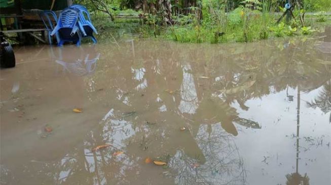 50 Keluarga Terdampak Banjir Siak Terpaksa Mengungsi ke Kantor Desa