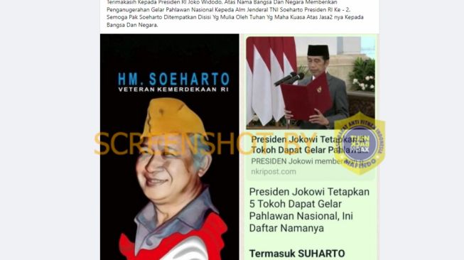 CEK FAKTA: Jokowi Berikan Gelar Pahlawan Nasional ke Soeharto Presiden Kedua RI, Benarkah?