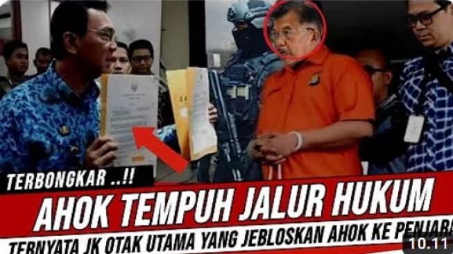 Postingan dengan klaim JK Biang Kerok Vonis Ahok (Youtube/  POLITIK TERKINI).