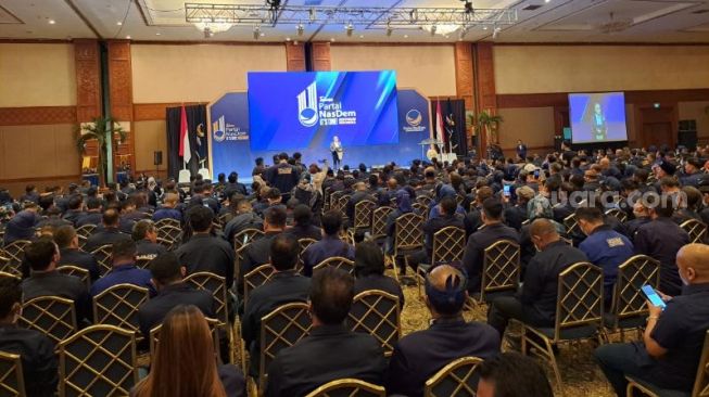 Perayaan HUT Partai NasDem di JCC Senayan, Jakarta. (Suara.com/Novian)