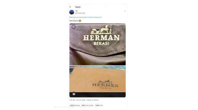 Deretan Tas Kw dengan pelesetan nama (twitter)