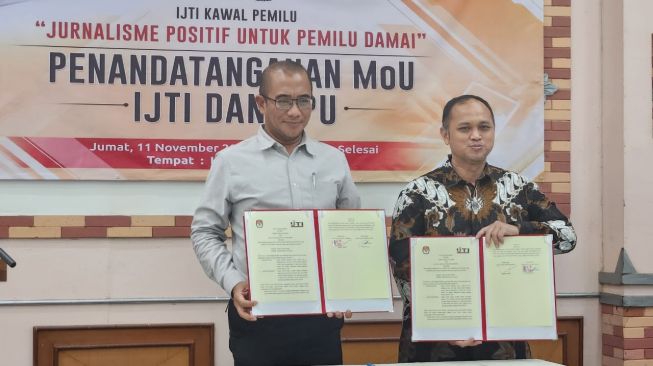 Teken MoU dengan KPU RI, IJTI Komitmen Kawal Pemilu 2024