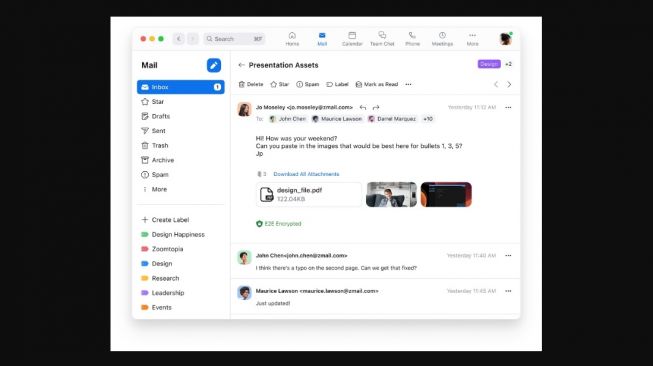 Fitur baru Zoom, Kalender dan Email. [Zoom]