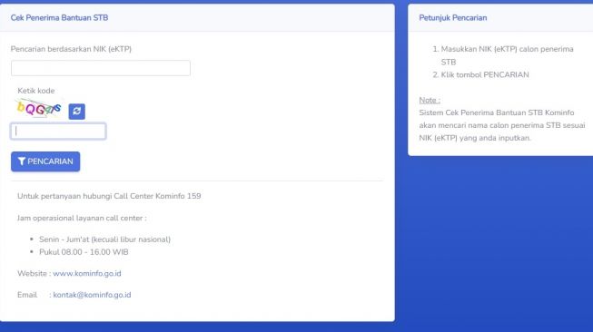 Cara mendapatkan STB Gratis [Tangkapan layar situs Kominfo]