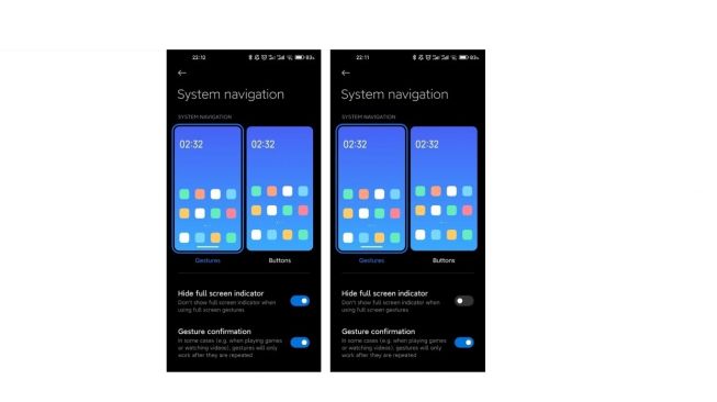 Fitur Sembunyikan indikator layar penuhl MIUI. (Screenshot /Xiaomiui)