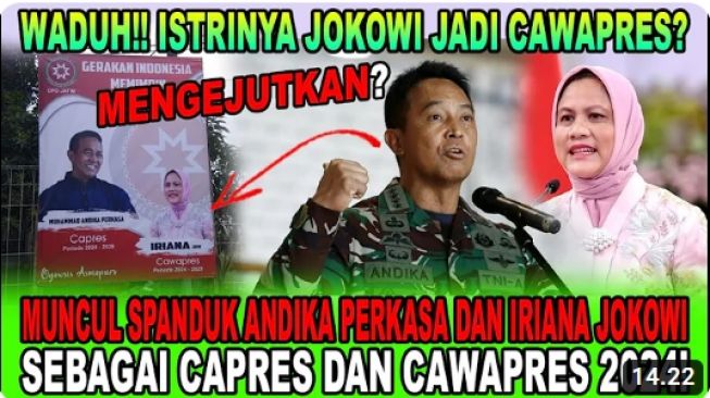 CEK FAKTA: Beredar Spanduk Jenderal Andika Perkasa Gandeng Iriana Jokowi Maju Pilpres 2024, Benarkah?