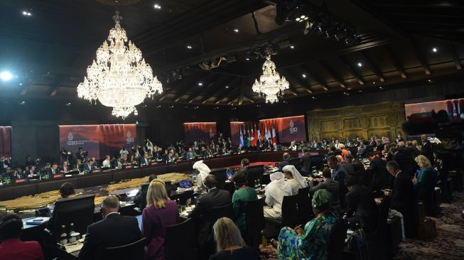 Suasana pembukaan KTT G20 Indonesia 2022 di Nusa Dua, Bali, Selasa (15/11/2022). ANTARA FOTO/Media Center G20 Indonesia/Aditya Pradana Putra/nym.