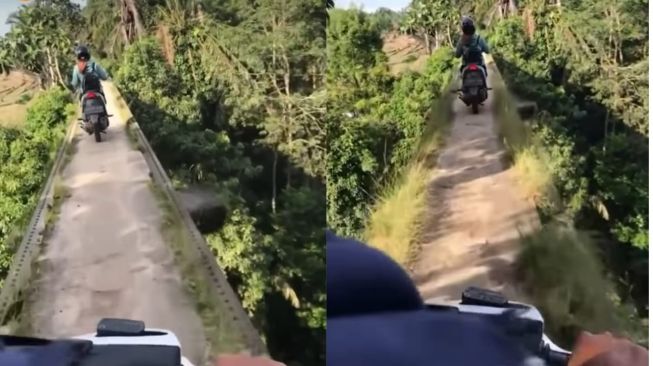 Jembatan di Kecamatan Hatonduhan, Kabupaten Simalungun, Sumatera Utara. [Instagram]