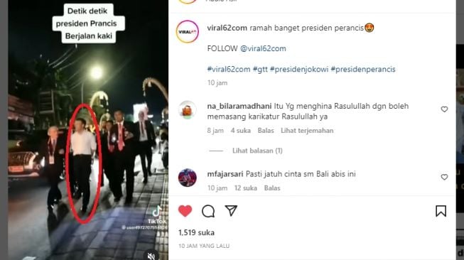 Presiden Prancis Emmanuel Macron Dipuji saat Jalan Kaki di Bali, Warganet: Yang Menghina Rasulullah