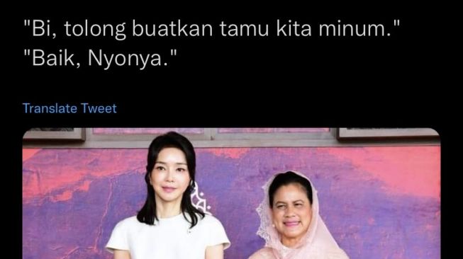 Seorang pemilik akun Twitter membuat candaan soal Ibu Negara Iriana Jokowi. (Twitter)