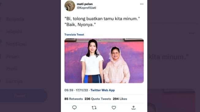 Cuitan body shaming Iriana Jokowi. (bidik layar twitter)