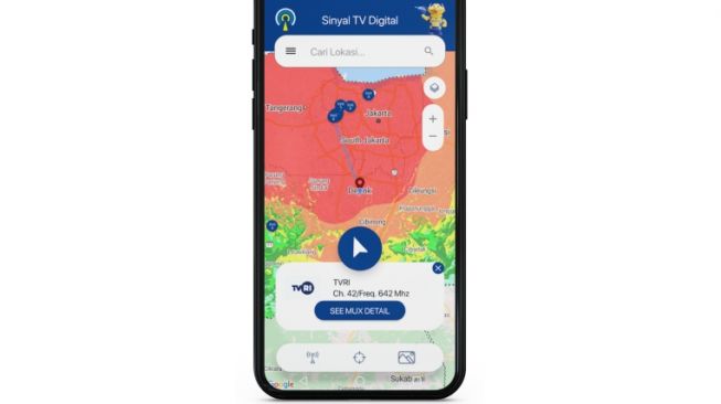 Aplikasi sinyalTVDigital dari Kominfo untuk mencari siaran tv digital. [Dok Kominfo]