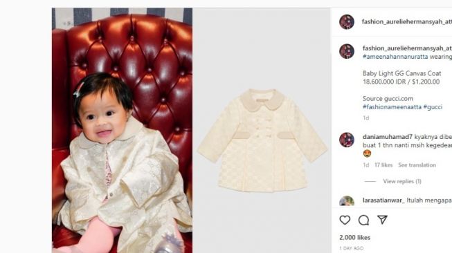 Pakai Sepatu Gucci Hingga Baju Dior, Harga Outift Baby Ameena Setara Tiga Kali Gaji UMR Jakarta!