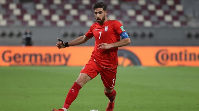 Winger Timnas Iran, Alireza Jahanbakhsh. [KARIM JAAFAR / AFP]