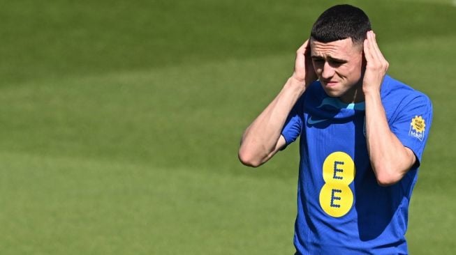 Gelandang serang Timnas Inggris, Phil Foden. [Paul ELLIS /  AFP]