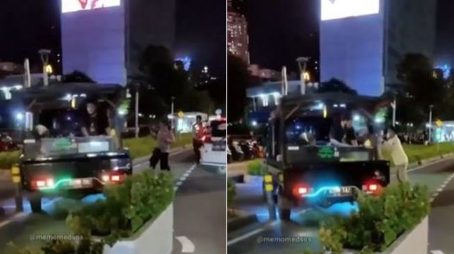 Aksi Pedagang Tahu Bulat Mendadak Kabur Saat Razia Kendaraan Bermotor Jadi Sorotan