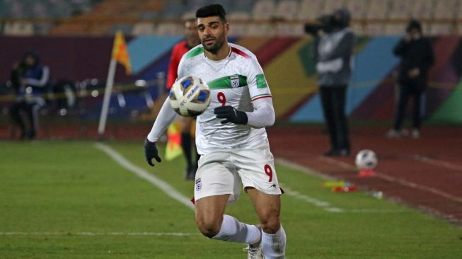 Penyerang Timnas Iran, Mehdi Taremi. [ATTA KENARE / AFP]