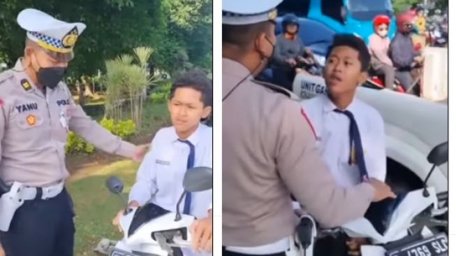 Anak SMP Ngamuk dan Maki-maki saat Ditilang Polantas, Netizen: Mentang-mentang Bapaknya TNI