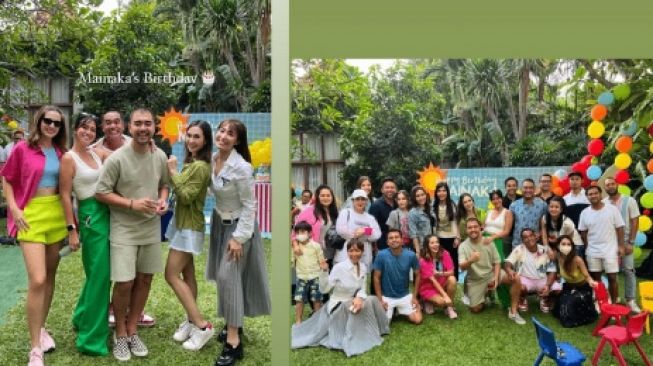 Instastory Ayu Dewi dan para sahabat di acara pesta (Instagram/@ramadhaniabakrie)