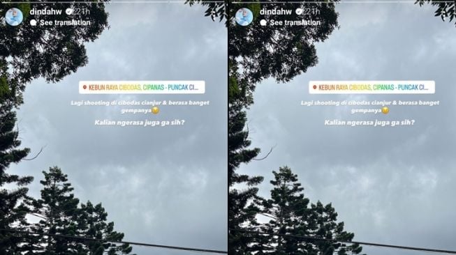 Artis Curhat Rasakan Gempa (instagram/@dindahw)