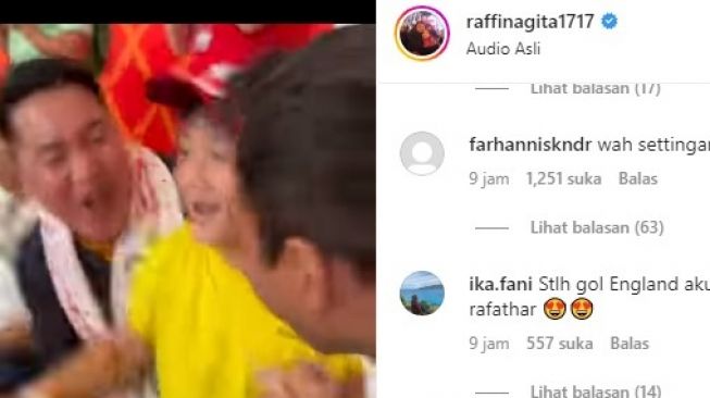 Raffi Ahmad ajak Rafathar nonton piala dunia (Instagram/@raffinagita1717)