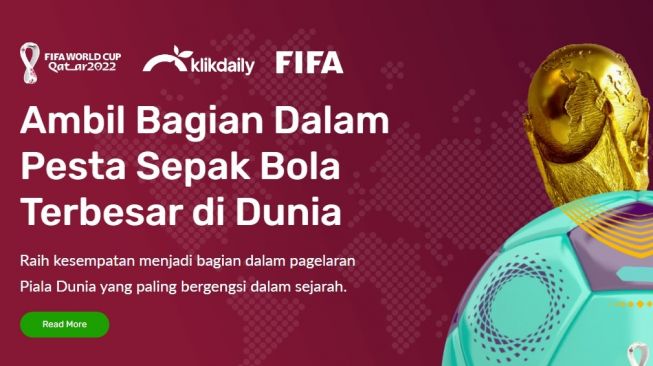 Situs Klikdaily yang akan menayangkan Piala Dunia 2022.