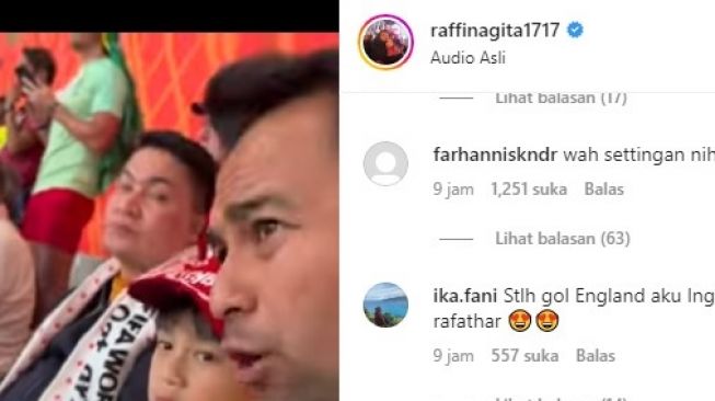 Raffi Ahmad ajak Rafathar nonton piala dunia (Instagram/@raffinagita1717)