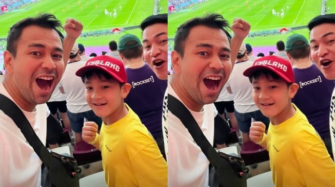 Momen Raffi Ahmad dan Rafathar Nonton Piala Dunia 2022 (instagram/@raffinagita1717)