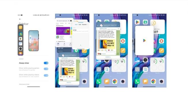 Fitur Sidebar di MIUI. (Screenshot/Xiaomiui)