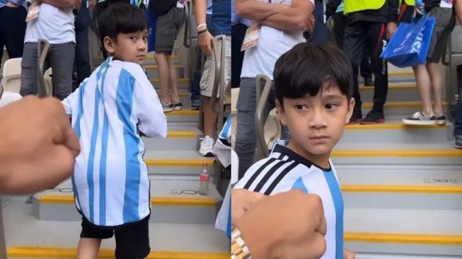 Momen Rafathar nonton Lionel Messi di Piala Dunia 2022 (Instagram/@raffinagita1717)