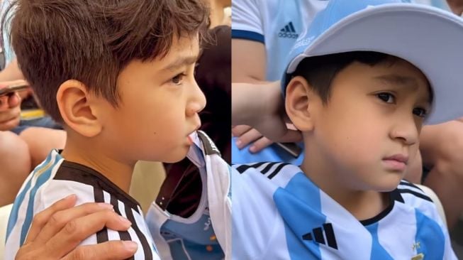 Momen Rafathar nonton Lionel Messi di Piala Dunia 2022 (Instagram/@raffinagita1717)