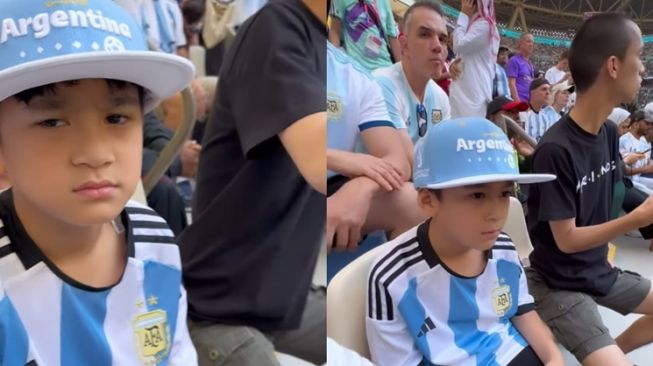 Momen Rafathar nonton Lionel Messi di Piala Dunia 2022 (Instagram/@raffinagita1717)