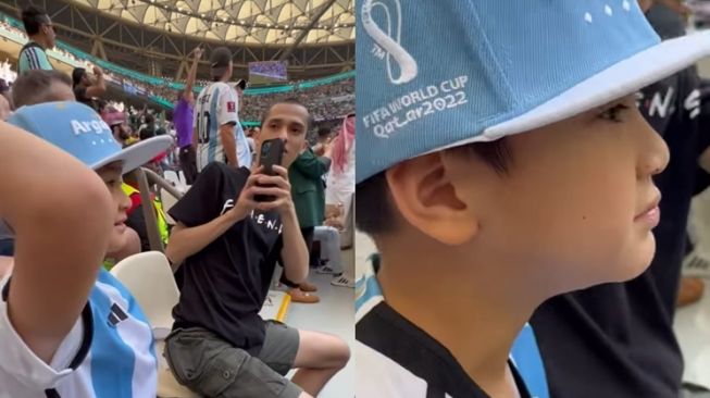 Momen Rafathar nonton Lionel Messi di Piala Dunia 2022 (Instagram/@raffinagita1717)