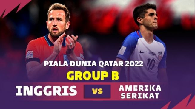 Link Live Streaming Inggris vs Amerika Piala Dunia 2022, The Three Lions Bakal Menang Lagi?