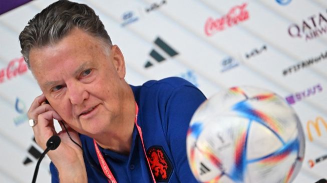 Pelatih Timnas Belanda, Louis van Gaal. [Alberto PIZZOLI / AFP]