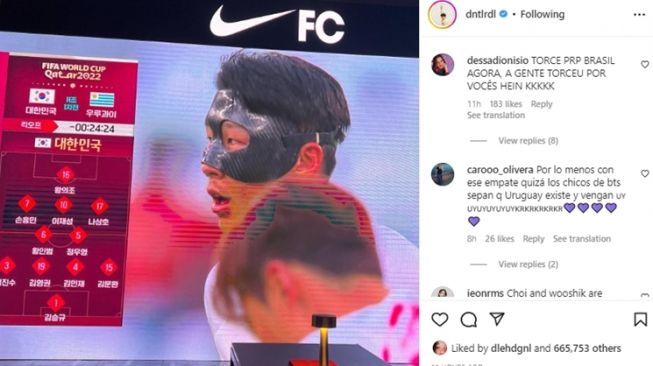 Artis Korea Dukung Timnas di Piala Dunia 2022 (instagram/@dntlrdl)