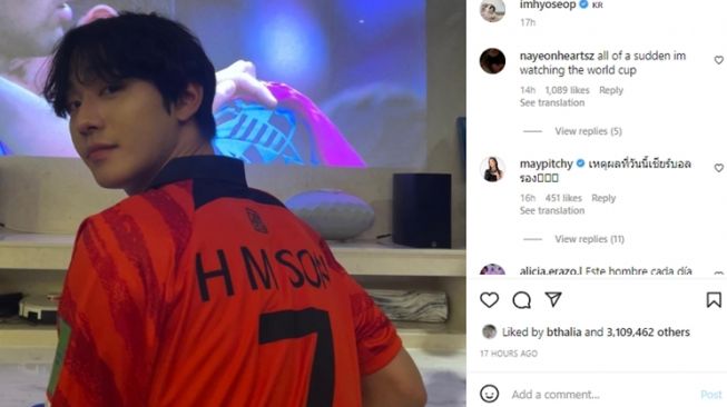 Artis Korea Dukung Timnas di Piala Dunia 2022 (instagram/@imhyoseop)