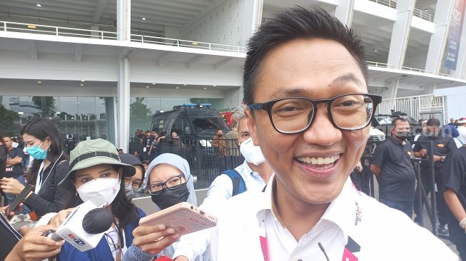 Ketua Pelaksana Relawan Jokowi, Aminuddin Maruf, ditemui usai acara bertajuk Gerakan Nusantara Bersatu di GBK, Jakarta, Sabtu (26/11/2022). [Suara.com/Bagaskara Isdiansyah]