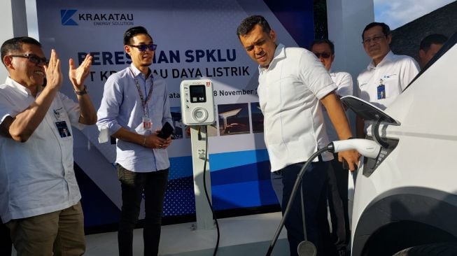 Pertama di Cilegon, Stasiun Pengisian Kendaraan Listrik Umum Dibuka di The Royale Krakatau Hotel