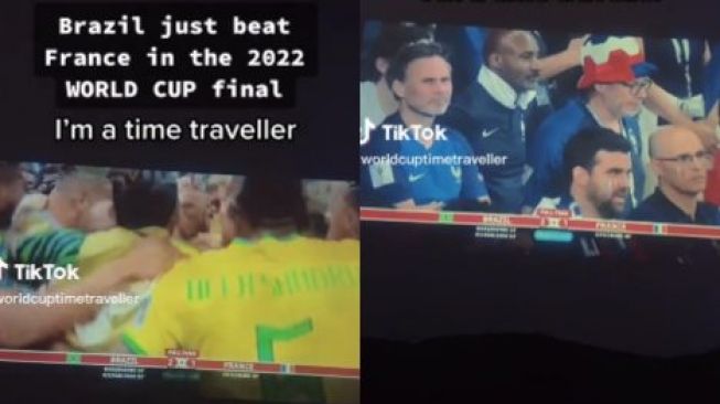 Heboh "Penjelajah Waktu" Bagikan Video yang Diklaim Final Piala Dunia 2022 Brasil vs Prancis di TikTok