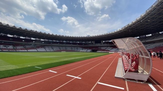 Suasana Stadion Utama Gelora Bung Karno (SUGBK) di Senayan, Jakarta, Jumat (6/3/2020). SUGBK merupakan salah satu venue yang diajukan untuk menggelar pertandingan Piala Dunia U-20 . ANTARA FOTO/Puspa Perwitasari/wsj.