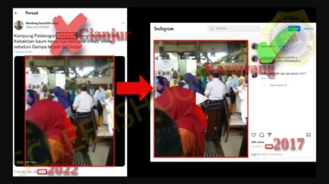 CEK FAKTA: Video Kebaktian Pakai Jilbab Sebelum Gempa Cianjur Mengguncang, Benarkah?